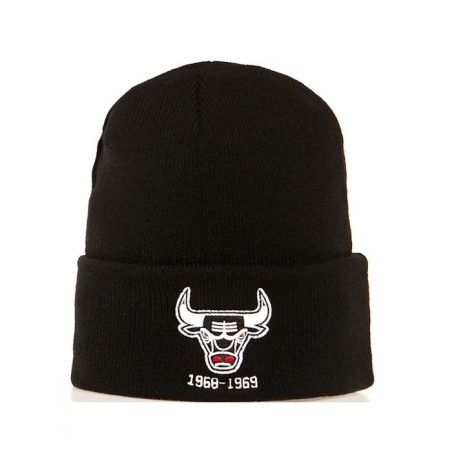 Bonnet NBA Chicago Bulls Mitchell & Ness Team Logo cuff Knit Noir