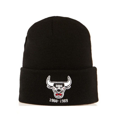 Bonnet NBA Chicago Bulls Mitchell & Ness Team Logo cuff Knit Noir