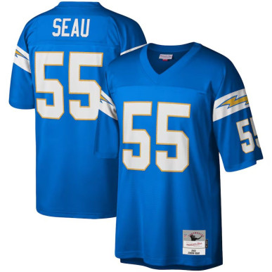 Men's Mitchell & Ness Legacy Jersey NFL Junior Seau Los Angeles Chargers 2002 Blue