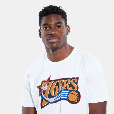 T-Shirt NBA Philadelphia 76ers Mitchell & Ness Team logo Table Blanc