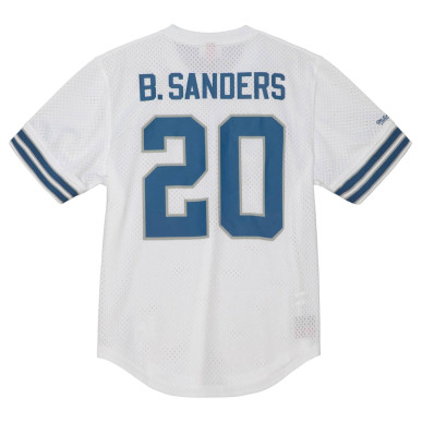 Men's Mitchell & Ness N&N Mesh Jersey NFL Barry Sanders Detroit Lions White