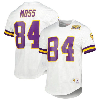 Men's Mitchell & Ness N&N Mesh Jersey NFL Randy Moss Minnesota Vikings White