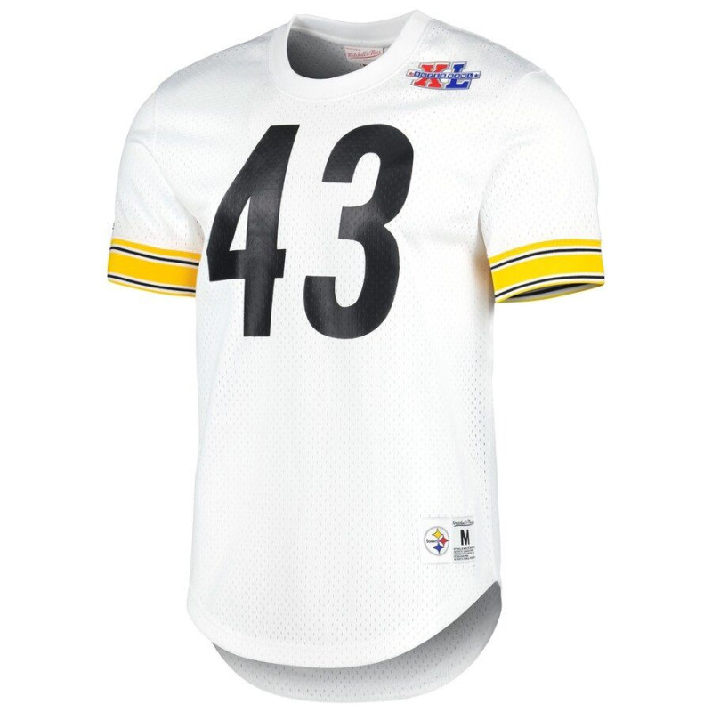 Men's Mitchell & Ness N&N Mesh Jersey NFL Troy Polamalu Pittsburgh Steelers White Men's Mitchell & Ness N&N Mesh Jersey NFL Troy Polamalu Pittsburgh Steelers White