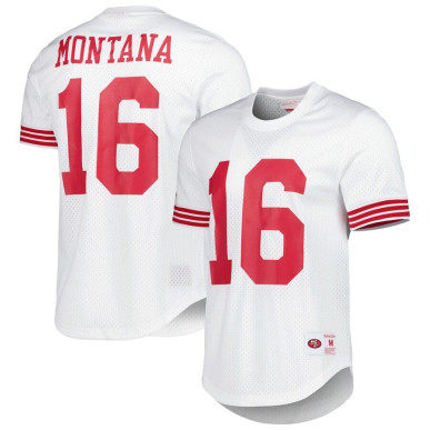 Maillot NFL Joe Montana San Francisco 49ers Mitchell & Ness N&N Mesh Blanc