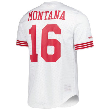 Men's Mitchell & Ness N&N Mesh Jersey NFL Joe Montana San Francisco 49ers White