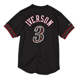 T-Shirt NBA Allen Iverson Philadelphia 76ers Mitchell & Ness Mesh Noir