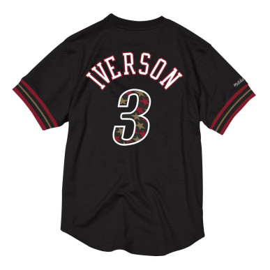 T-Shirt NBA Allen Iverson Philadelphia 76ers Mitchell & Ness Mesh Noir