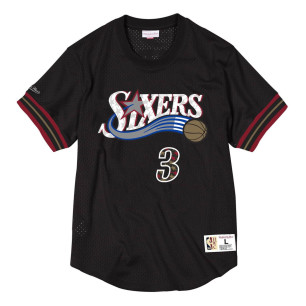 T-Shirt NBA Allen Iverson Philadelphia 76ers Mitchell & Ness Mesh Noir
