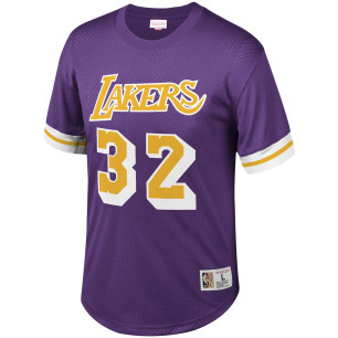 T-Shirt NBA Magic Johnson Los Angeles Lakers Mitchell & Ness Mesh Violet