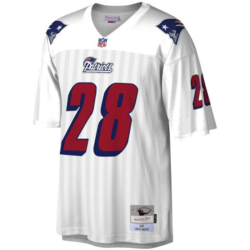 Camiseta NFL Curtis Martin New England Patriots 1995 Mitchell & Ness Legacy blanco Camiseta NFL Curtis Martin New England Patriots 1995 Mitchell & Ness Legacy blanco