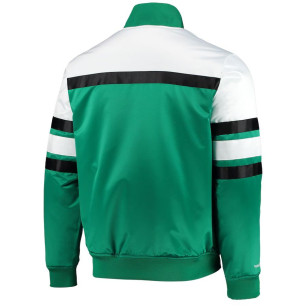 Men's Mitchell & Ness Special Script Heavyweight Satin Jacket NBA Boston Celtics Green