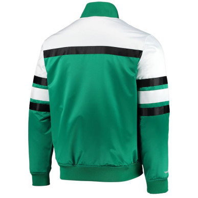Men's Mitchell & Ness Special Script Heavyweight Satin Jacket NBA Boston Celtics Green