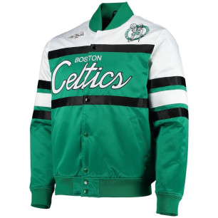 Blouson NBA Boston Celtics Mitchell & Ness Special Script Heavyweight Satin Vert