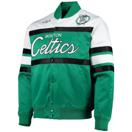 Blouson NBA Boston Celtics Mitchell & Ness Special Script Heavyweight Satin Vert