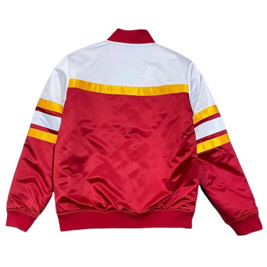Blouson NFL Kansas City Chiefs Mitchell & Ness Special Script Heavyweight Satin Rouge