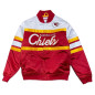 Blouson NFL Kansas City Chiefs Mitchell & Ness Special Script Heavyweight Satin Rouge
