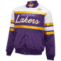 Chaqueta NBA Los Angeles Lakers Mitchell & Ness Special Script Heavyweight Satin Morando