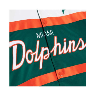 Chaqueta NFL Miami Dolphins Mitchell & Ness Special Script Heavyweight Satin Azul