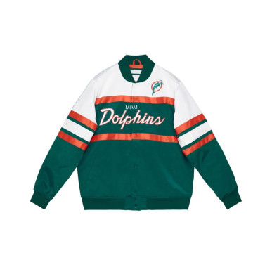 Chaqueta NFL Miami Dolphins Mitchell & Ness Special Script Heavyweight Satin Azul