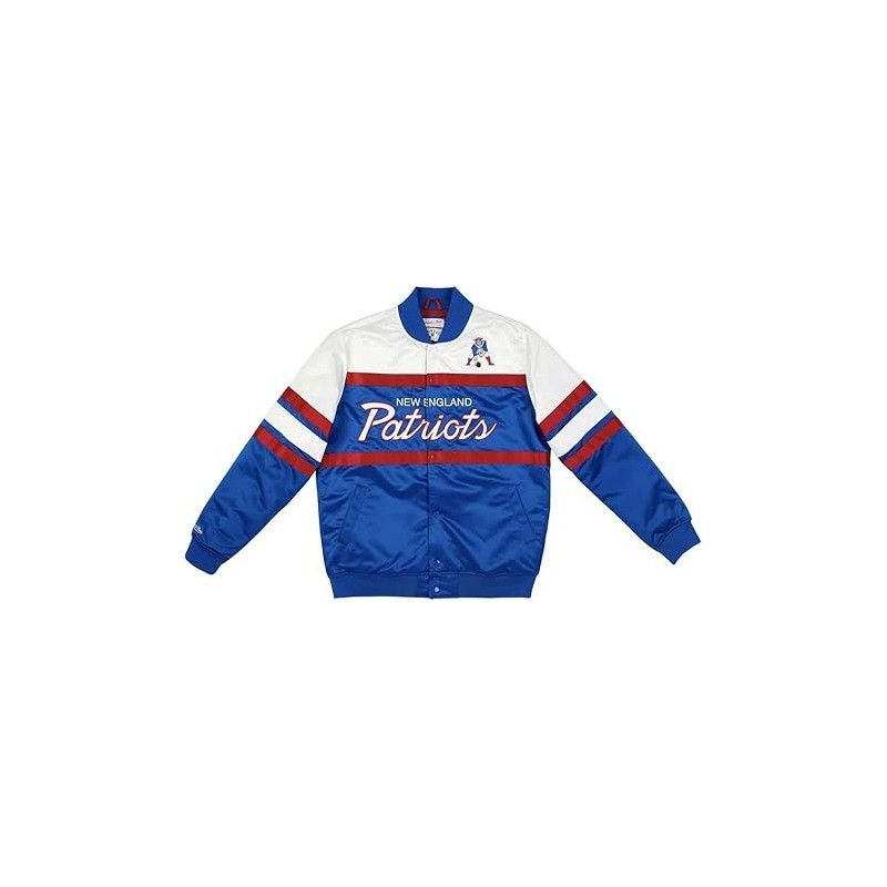 Blouson NFL New England Patriots Mitchell & Ness Special Script Heavyweight Satin Bleu Blouson NFL New England Patriots Mitchell & Ness Special Script Heavyweight Satin Bleu