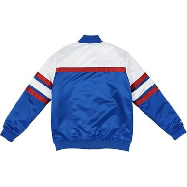 Blouson NFL New England Patriots Mitchell & Ness Special Script Heavyweight Satin Bleu