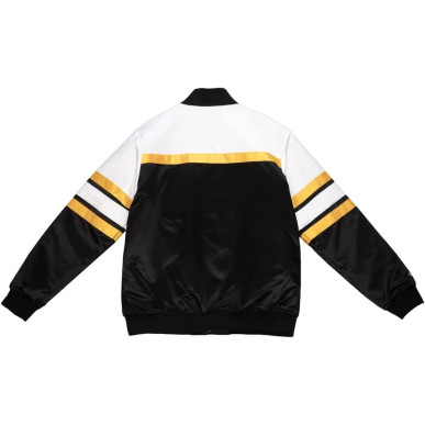 Chaqueta NFL Pittsburgh Steelers Mitchell & Ness Special Script Heavyweight Satin Negro