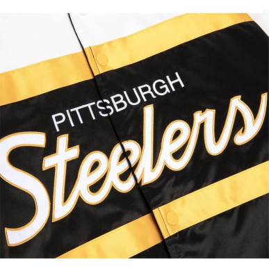 Blouson NFL Pittsburgh Steelers Mitchell & Ness Special Script Heavyweight Satin Noir