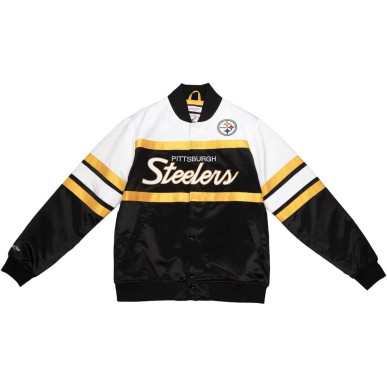 Blouson NFL Pittsburgh Steelers Mitchell & Ness Special Script Heavyweight Satin Noir