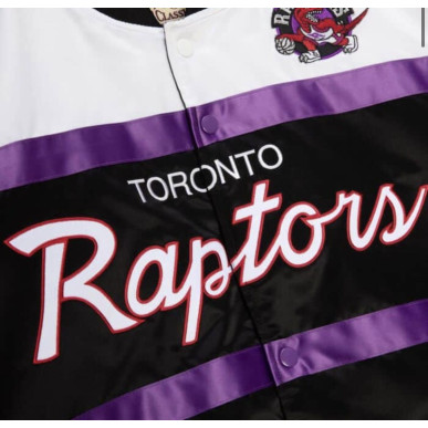 Chaqueta NBA Toronto Raptors Mitchell & Ness Special Script Heavyweight Satin Negro
