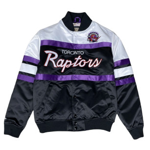 Chaqueta NBA Toronto Raptors Mitchell & Ness Special Script Heavyweight Satin Negro