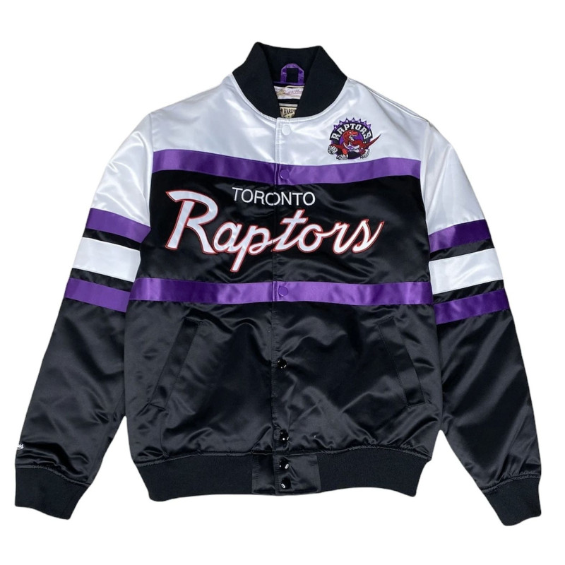 Blouson NBA Toronto Raptors Mitchell & Ness Special Script Heavyweight Satin Noir