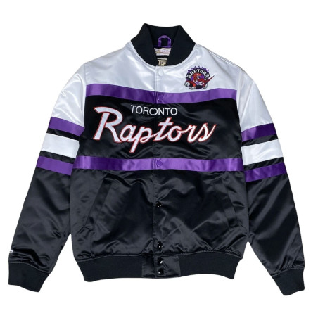 Blouson NBA Toronto Raptors Mitchell & Ness Special Script Heavyweight Satin Noir