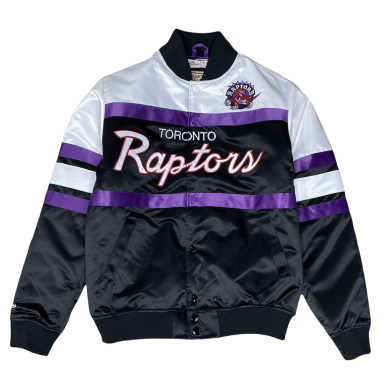 Blouson NBA Toronto Raptors Mitchell & Ness Special Script Heavyweight Satin Noir