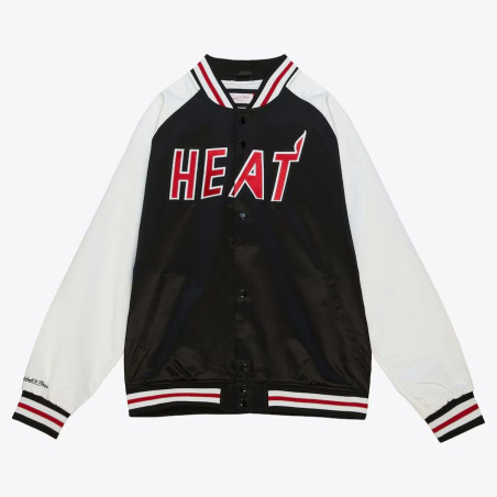 Blouson NBA Miami Heat Mitchell & Ness Primetime Lightweight Satin Noir