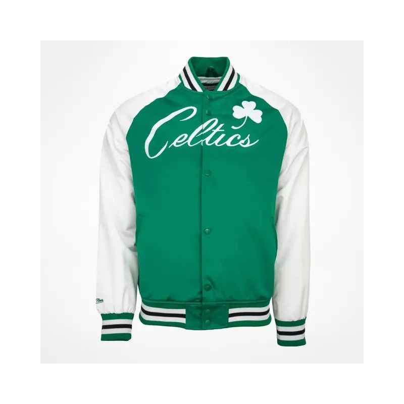 Men's Mitchell & Ness Special Primetime Lightweight Satin Jacket NBA Boston Celtics white Men's Mitchell & Ness Special Primetime Lightweight Satin Jacket NBA Boston Celtics white