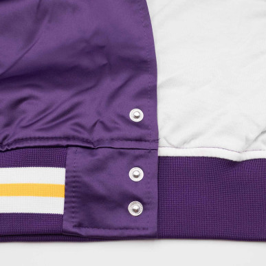 Men's Mitchell & Ness Special Primetime Lightweight Satin Jacket NBA Los Angeles Lakers Purple