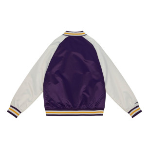 Men's Mitchell & Ness Special Primetime Lightweight Satin Jacket NBA Los Angeles Lakers Purple