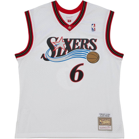 Camiseta NBA Allen Iverson Philadelphie Sixers All Star 2002 Mitchell & ness Hardwood Classic swingman Blanco