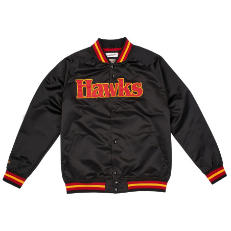 Blouson NBA Atlanta Hawks Mitchell & Ness Lightweight Satin Noir