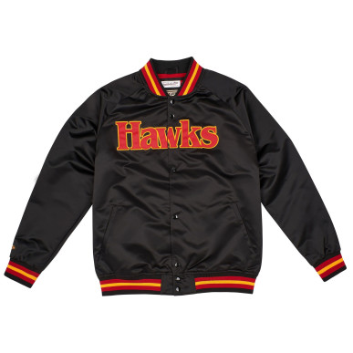 Blouson NBA Atlanta Hawks Mitchell & Ness Lightweight Satin Noir
