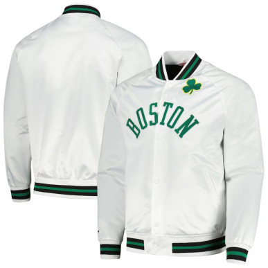 Blouson NBA Boston Celtics Mitchell & Ness Lightweight Satin blanc