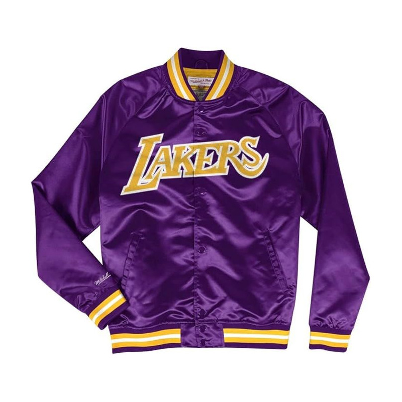 Men's Mitchell & Ness Lightweight Satin Jacket NBA Los Angeles Lakers Purple