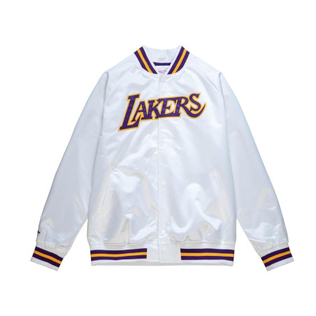 Blouson NBA Los Angeles Lakers Mitchell & Ness Lightweight Satin Blanc