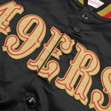 Veste NFL San Francisco 49ers Mitchell & Ness Lightweight satin Noir