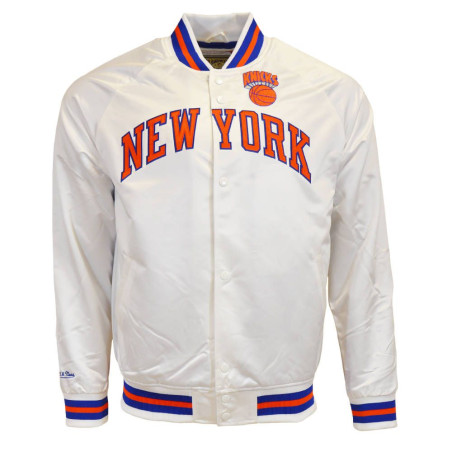 Men's Mitchell & Ness Lightweight Satin Jacket NBA New York Knicks White