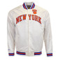 Blouson NBA New York Knicks Mitchell & Ness Lightweight Satin Blanc