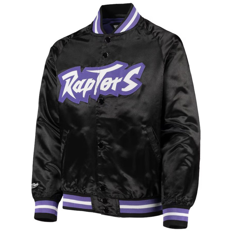 Blouson NBA Toronto Raptors Mitchell & Ness Lightweight Satin Noir Blouson NBA Toronto Raptors Mitchell & Ness Lightweight Satin Noir