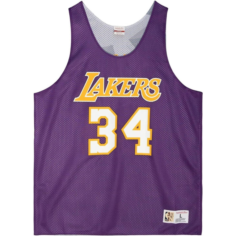 Maillot NBA Réversible Shaquille O'neal Los Angeles Lakers Mitchell & ness Violet Maillot NBA Réversible Shaquille O'neal Los Angeles Lakers Mitchell & ness Violet