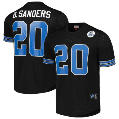 Camiseta NFL Barry Sanders Detroit Lions Mitchell & Ness N&N Mesh Negro