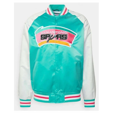 Chaqueta NBA San Antonio Spurs Mitchell & Ness Primetime Lightweight Satin Negro